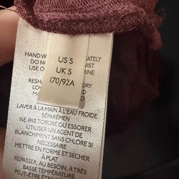 We The Free Burgundy Short Sleeve Sheer Tee - Picture 3 of 4